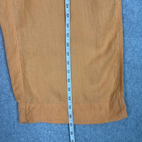 J. Jill Love Linen Orange High Waisted Wide Leg Crop Pants Size XL - Picture 11 of 13